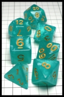 Dice : Dice - Dice Sets - QMay Teal Glitter with Yellow Numerals - Amazon 2023